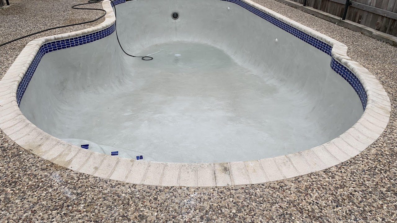 Pool after - clean fresh plaster
